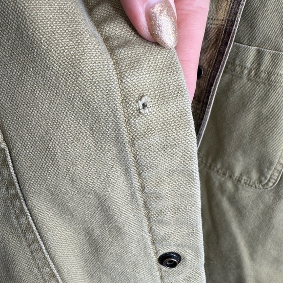 Vintage L.L. Bean Men’s Tan Canvas Flannel-Lined Shirt Jacket Heavyweight Large - Picture 4 of 7